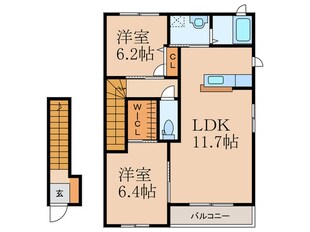 クラ－ジュＢの物件間取画像